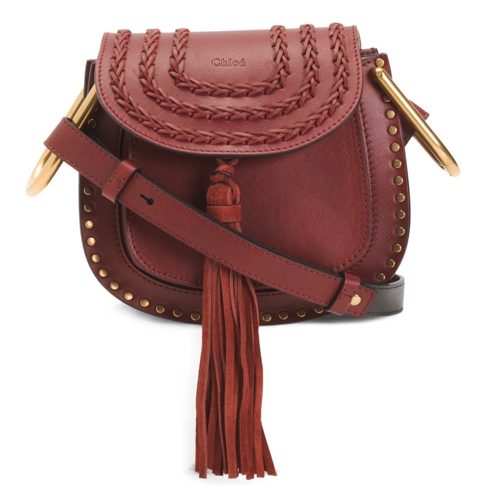 💯 Chloe NWT Hudson Shoulder Bag Sienna Red